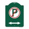 Signmission No Parking W/ Bidirectional Arrow, Green & White Aluminum Sign, 18" x 24", GW-1824-23656 A-DES-GW-1824-23656 - alternate 1